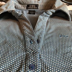 GUESS Long Sleeve Collared Shirt/Top (S)